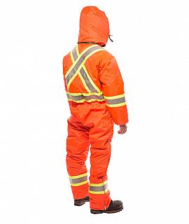 SOUTE-1-PIECE-SOR444CL3-BANDE-REFLECHISSANTE-4-POUCES-HOMME-NYLON-ORANGE-DOS