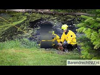 Black and Yellow Drysuit Guys in Horse Rescue