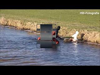 Hot Black and Red Viking Rubber Drysuit Firemen in Swan Rescue
