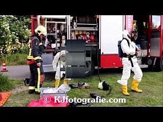 Slo Mo Suiting up in White Suits Yellow Boots and BA Kit