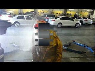 Idiot in waterproof suit gets surprise nutshot!