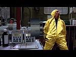 Jesse waiting walter in lab ( inflating lab suit)