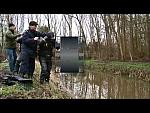 Black Rubber Drysuit Divers in River Search Hot Guys