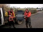 Work can be fun with a leaf blower and a dry suit.!