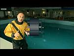 Black and Yellow RNLI Drysuit in Training Pool