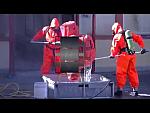 Hazmat Suits & Orange Level B Chemical Protection in Training inc nice Decon