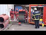 Red Hazmat Suits with slo mo Decon