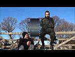 Young Lads in Green Rubber Chest Waders